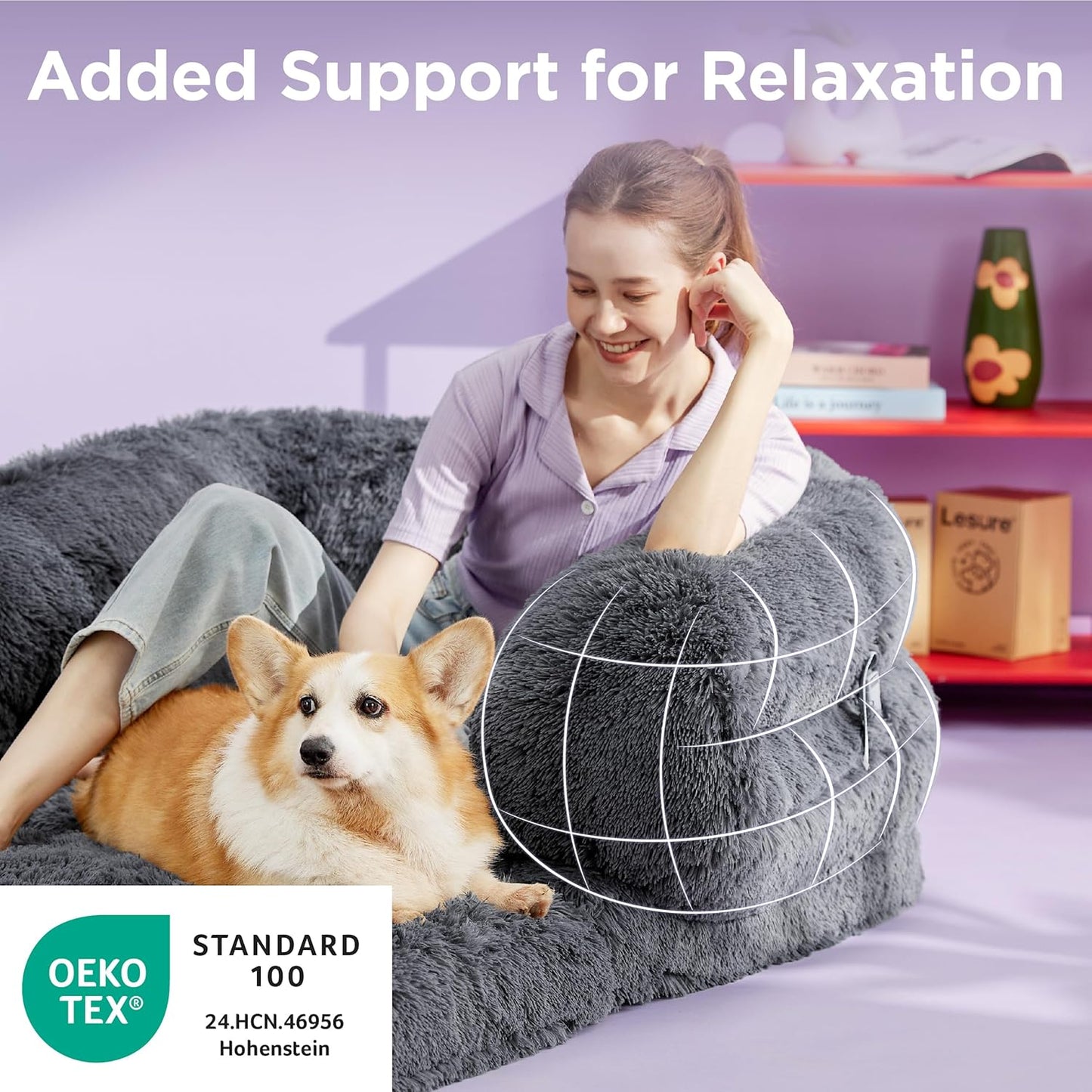 Luxury Warm Foldable 3-in-1 Human Dog Bed for Adults